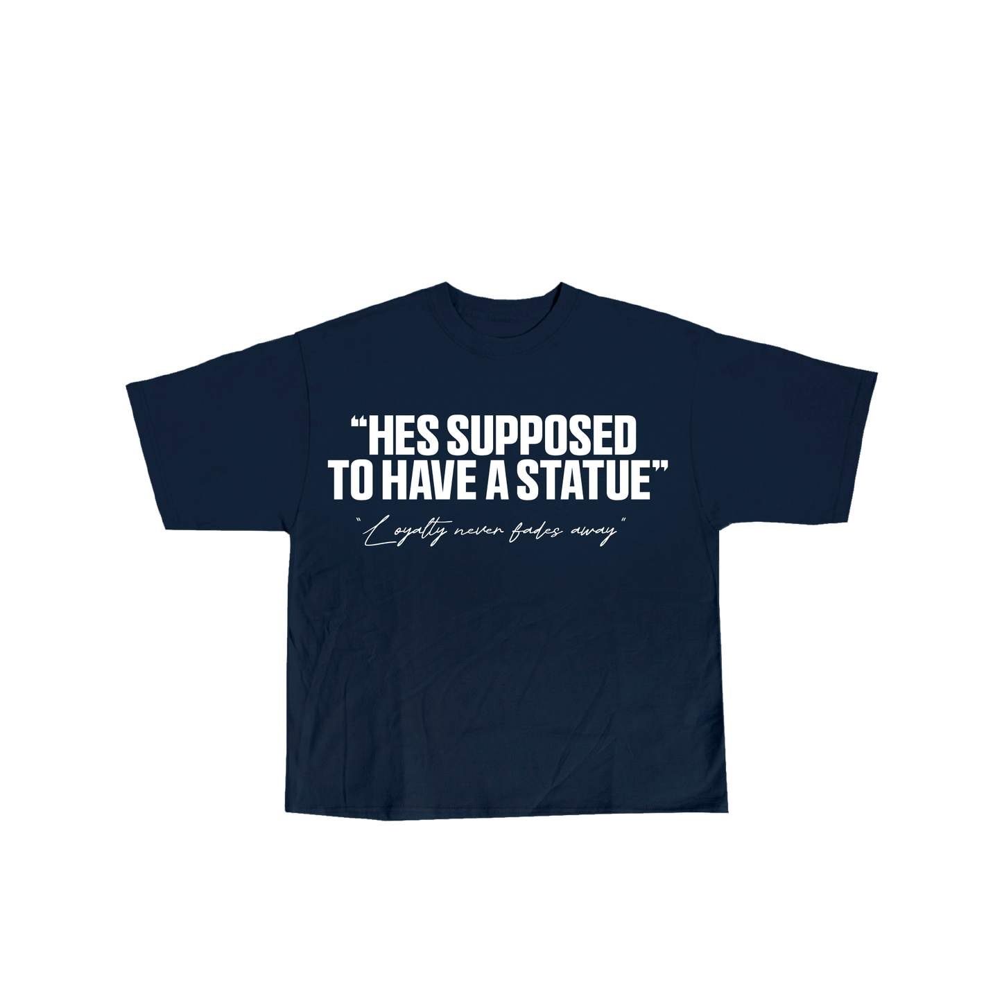 STATUE QUOTE NAVY TEE