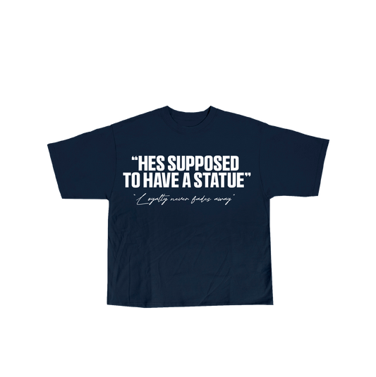 STATUE QUOTE NAVY TEE